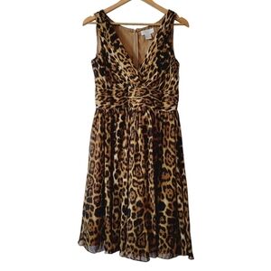 Spiegel Leopard Print Silk Dress